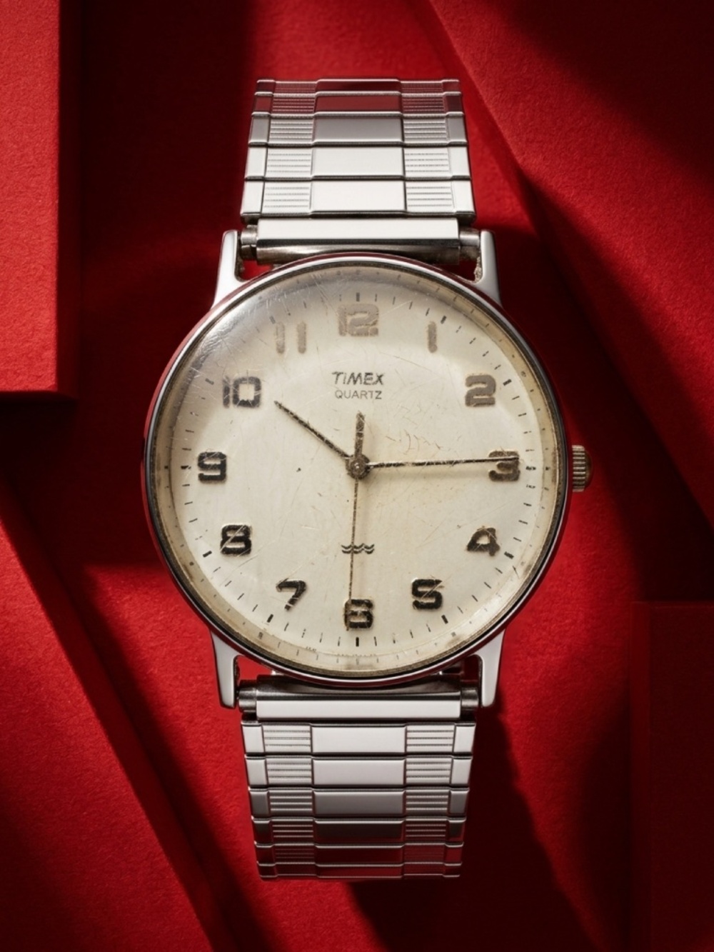Vintage Timex Quartz Watch with Speidel Stainless Steel Expansion Band